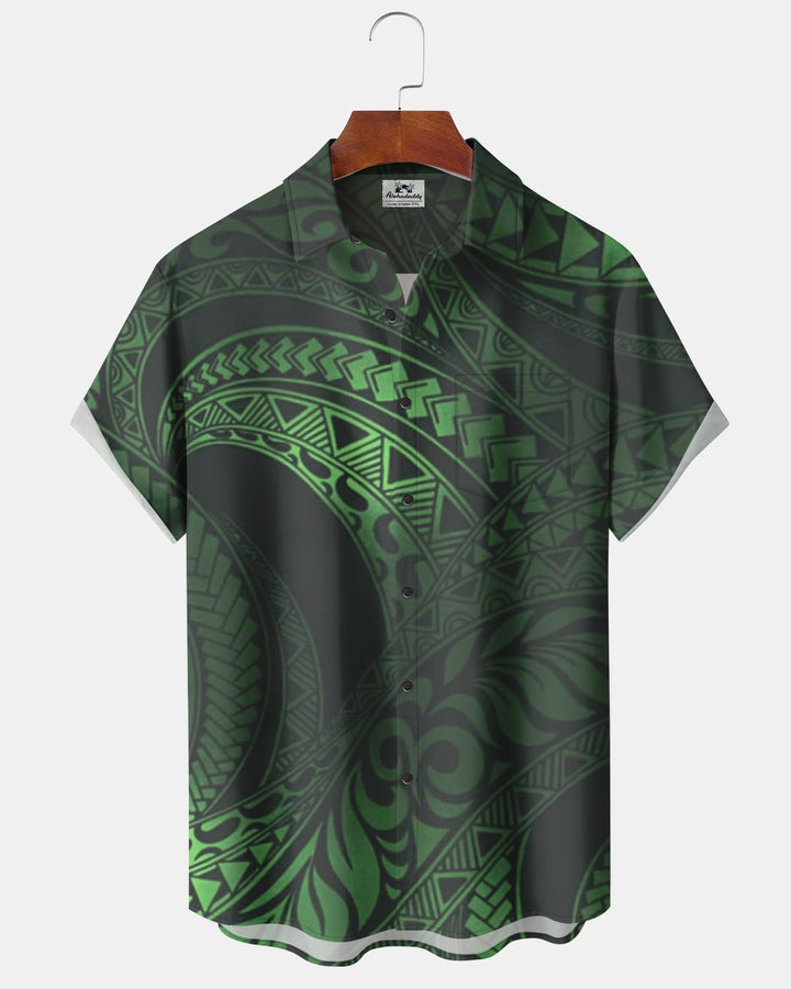 Alohadaddy® Casual Geometric Botanical Print Men&