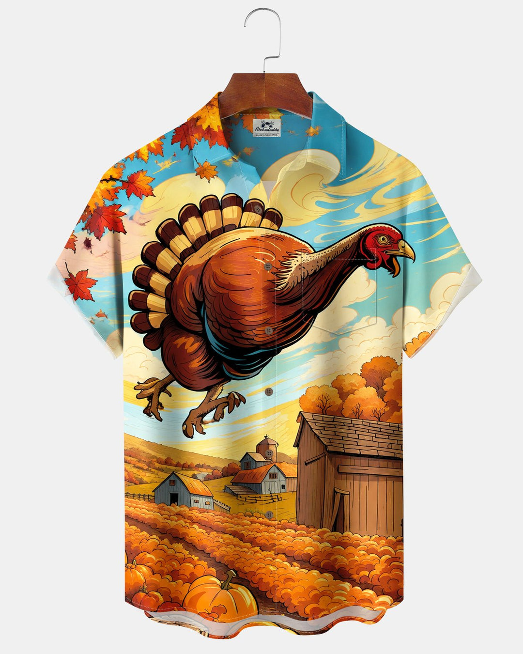 Alohadaddy® Thanksgiving Turkey and Pumpkin Print Men&
