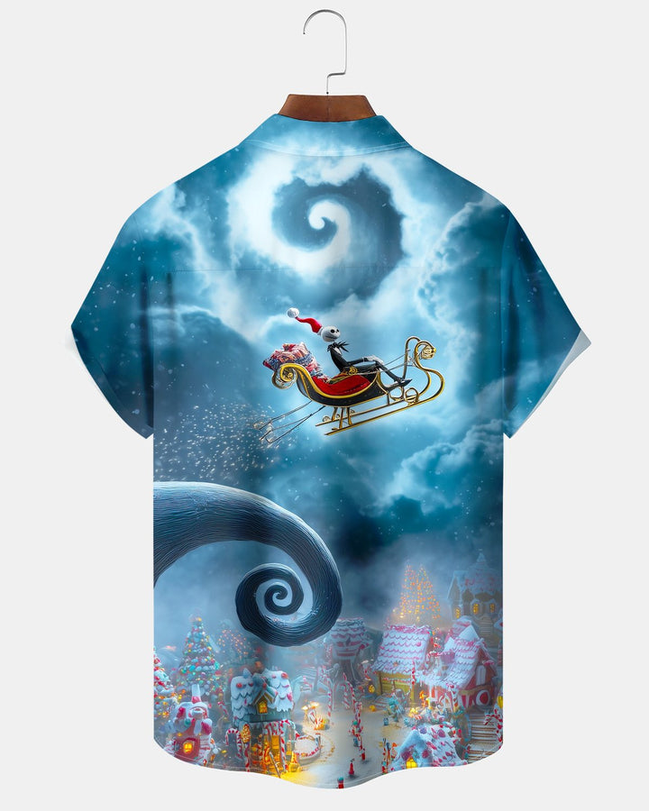 Alohadaddy® Holiday Christmas Sleigh Castle Print Men&