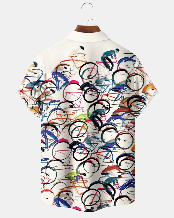 Alohadaddy® Casual Abstract Graffiti Racing Print Men&