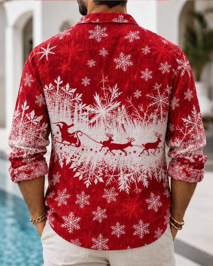 Alohadaddy® Holiday Christmas Snowflake and Reindeer Print Men&