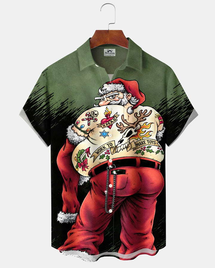 Alohadaddy® Holiday Christmas Fun Santa Claus Print Men&
