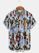 Alohadaddy Vintage Fun Fruit and Vegetable Print Men's Button Pocket Shirt