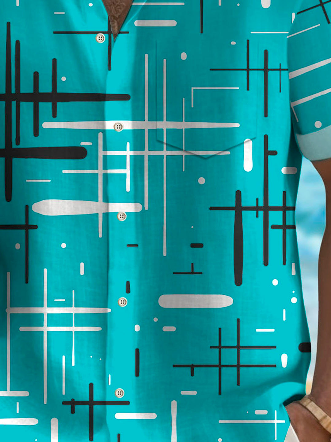 Alohadaddy Retro Geometric Print Men&
