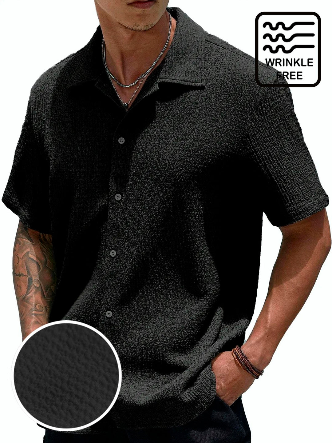 Alohadaddy Basic Casual Seersucker Men&