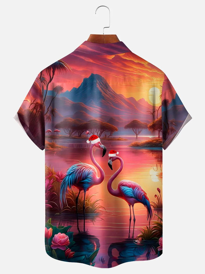 Alohadaddy Christmas Flamingo 3D Digital Print Men&