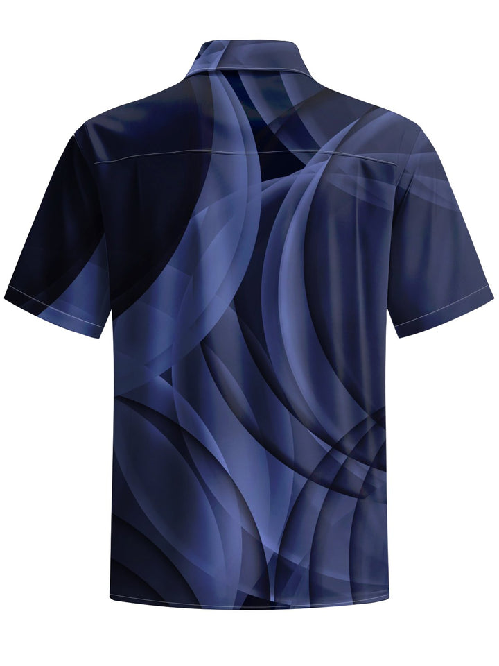 Alohadaddy® Casual Geometric Art Print Chest Pocket Men&