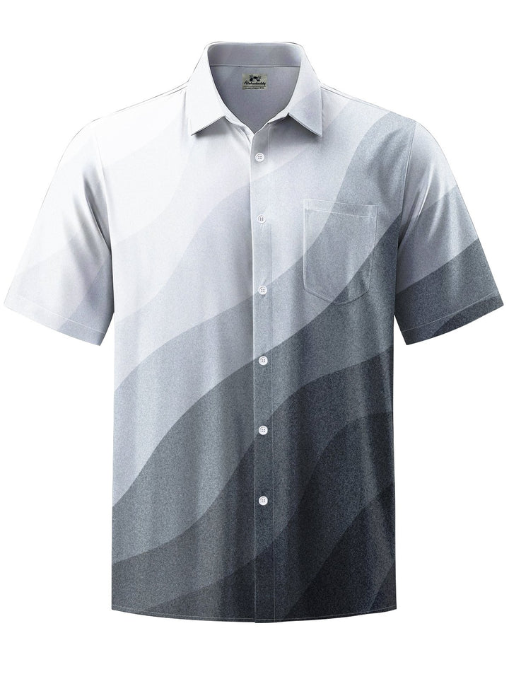 Alohadaddy® Casual Geometric Gradient Print Art Mens Moisture Wicking Short Sleeve Shirt Big &amp; Tall