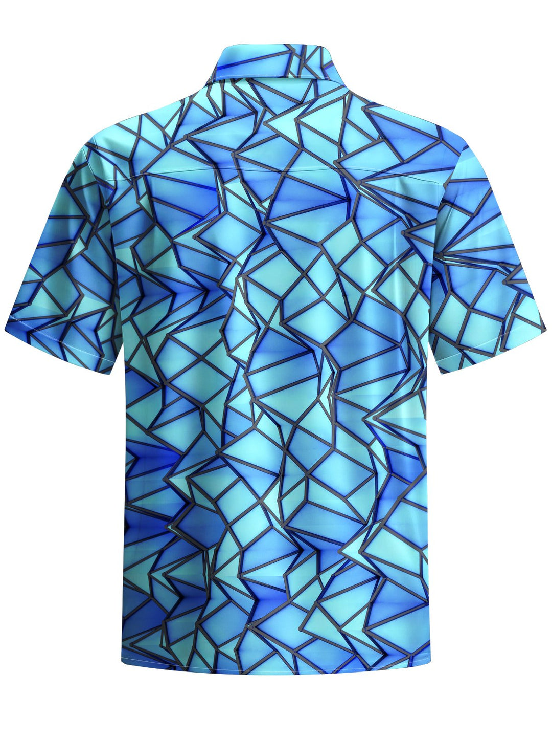 Alohadaddy® Casual Geometric Art Print Chest Pocket Men&
