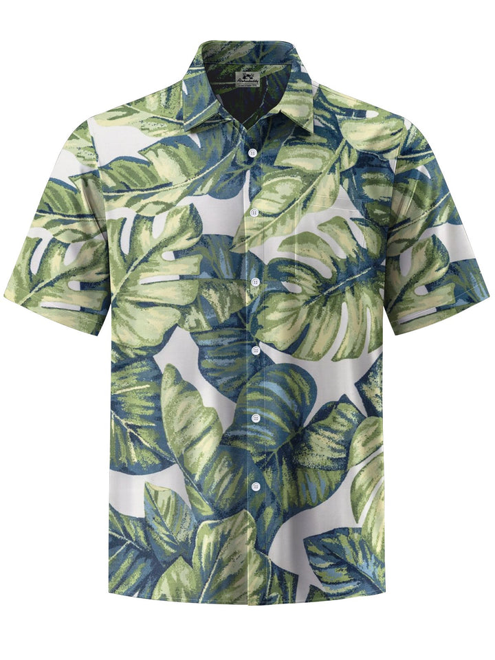 Alohadaddy® Hawaiian Palm Leaf Art Print Chest Pocket Men&