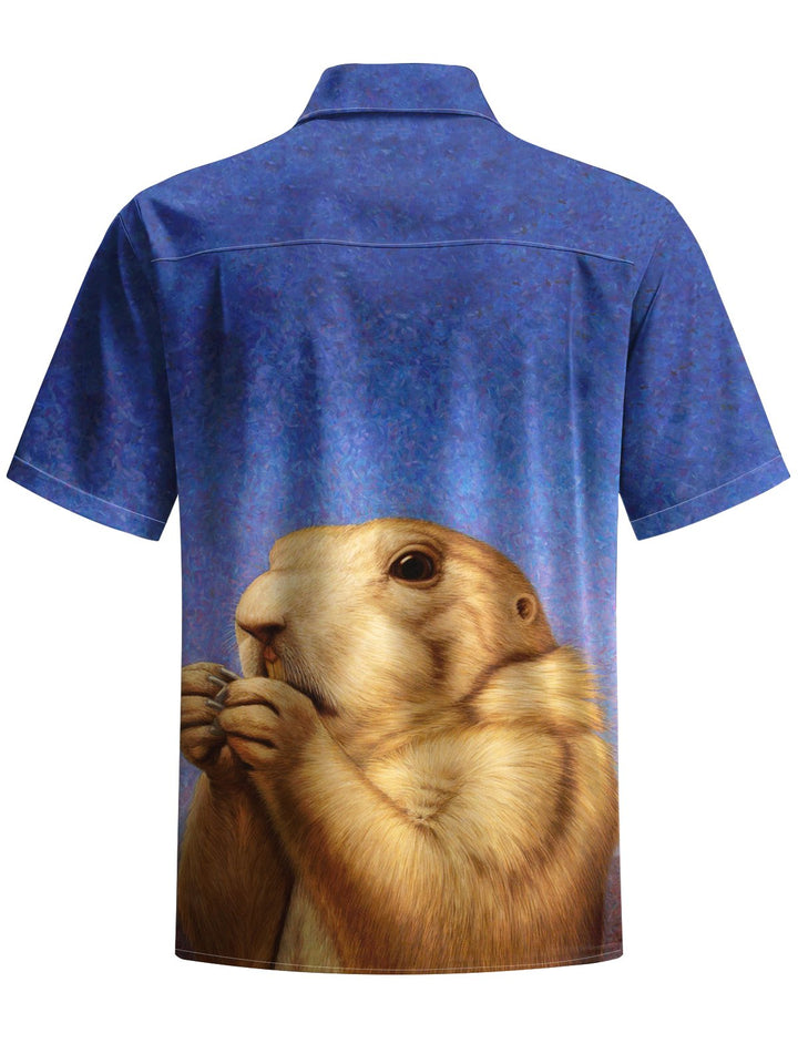 Alohadaddy® Hawaiian Casual Otter Art Print Chest Pocket Men&
