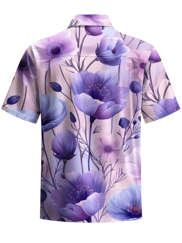 Alohadaddy® Hawaiian Flower Art Print Chest Pocket Men&