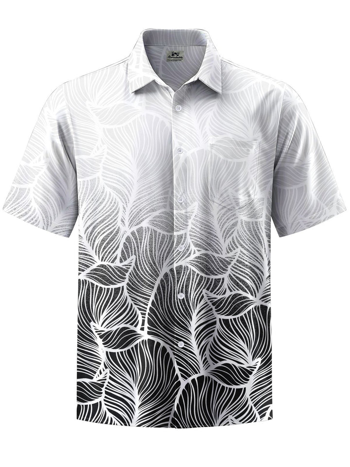 Alohadaddy® Casual Leaf Gradient Print Art Pockets Stretch Men&
