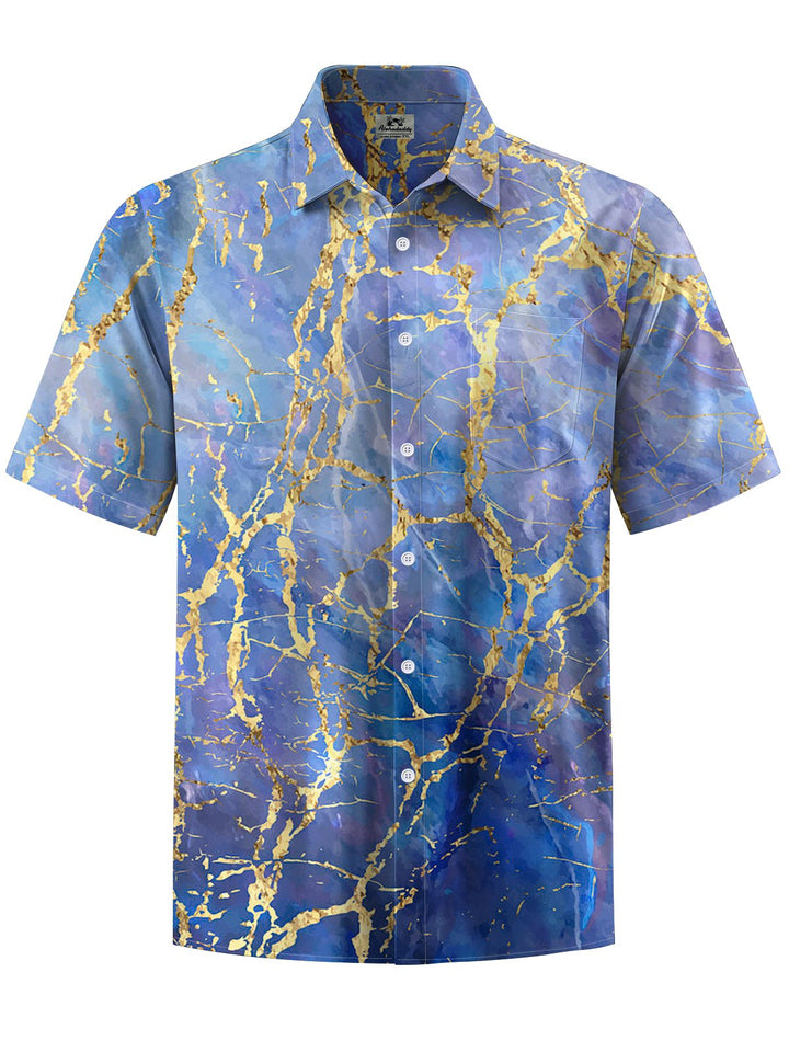 Alohadaddy® Casual Marble Art Print Stretch Men&