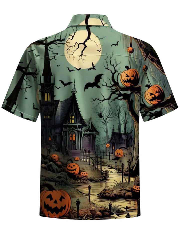 Alohadaddy® Halloween Castle Print Art Pocket Elastic Men&