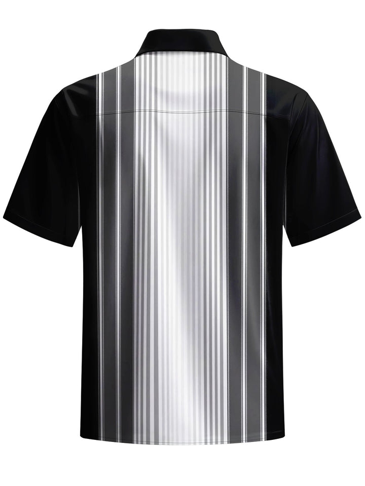 Alohadaddy® Casual Stripe Print Button Pocket Stretch Men&