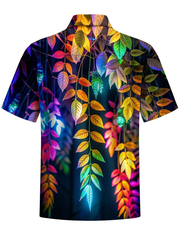 Alohadaddy® Casual Leaf Print Button Pocket Stretch Men&