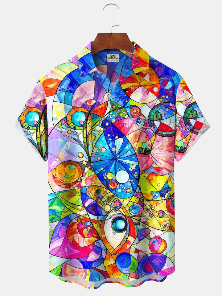 Alohadaddy® Casual Graffiti Geometric Print Pocket Stretch Men&
