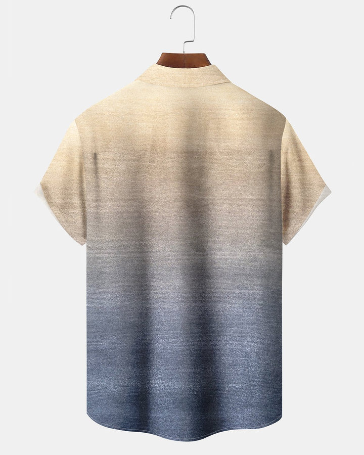 Alohadaddy® Casual Ombre Printed Pocket Elastic Button Men&