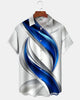 Alohadaddy® Casual Geometric Abstract Print Art Button-Down Short-Sleeve Shirt for Men with Pockets Big & Tall