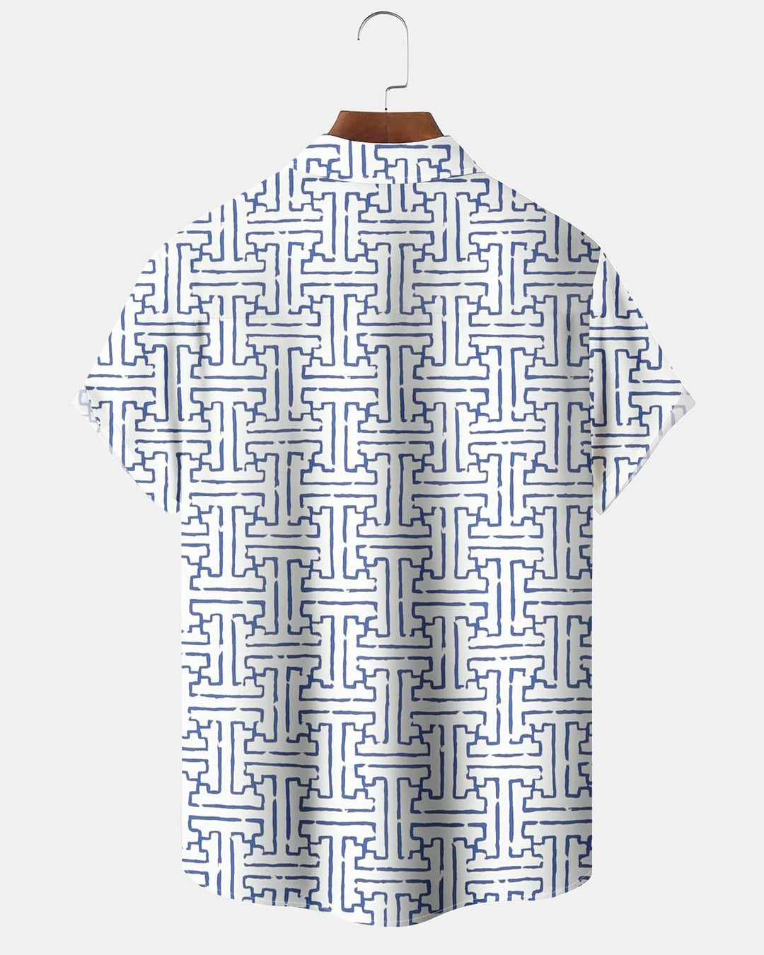 Alohadaddy® Casual Geometric Print Art Button-Down Pocket Men&