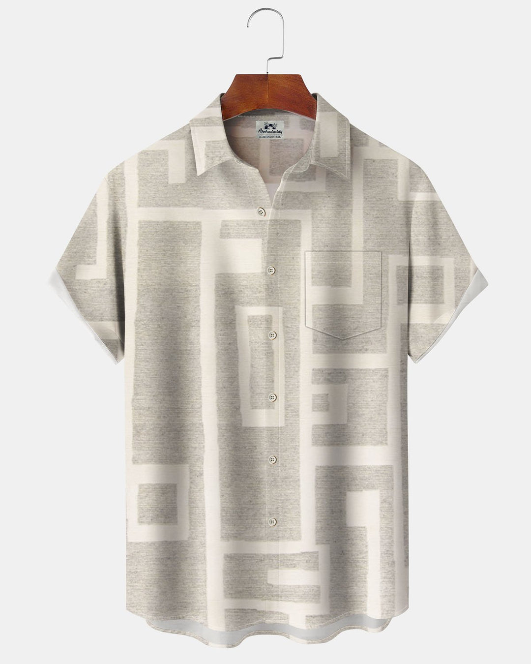 Alohadaddy® Casual Geometric Print Art Button Pocket Cardigan Men&