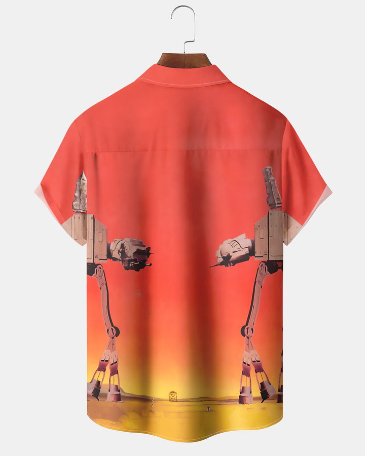 Alohadaddy® Casual Abstract Print Art Button Pocket Cardigan Men&