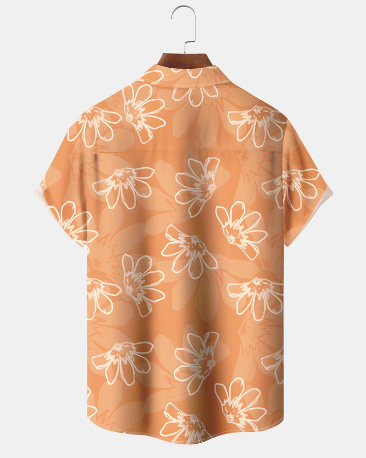 Alohadaddy® Hawaiian Floral Print Art Button Pocket Cardigan Men&