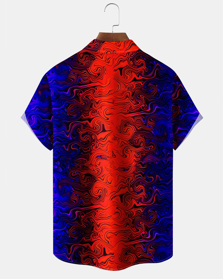 Alohadaddy® Casual Gradient Print Art Button Pocket Cardigan Men&