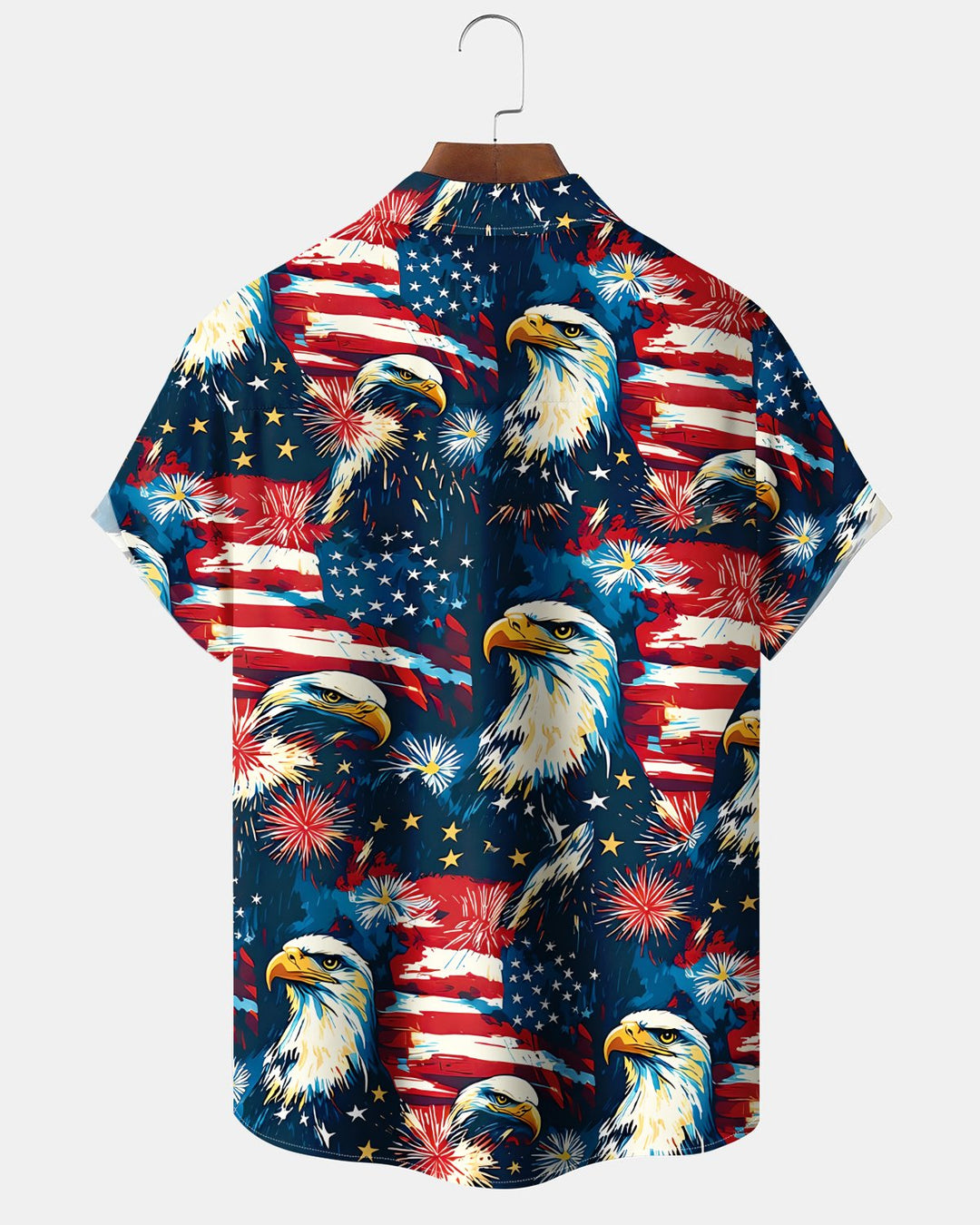 Alohadaddy® Holiday Independence Day Print Art Button Cardigan with Pockets Men&