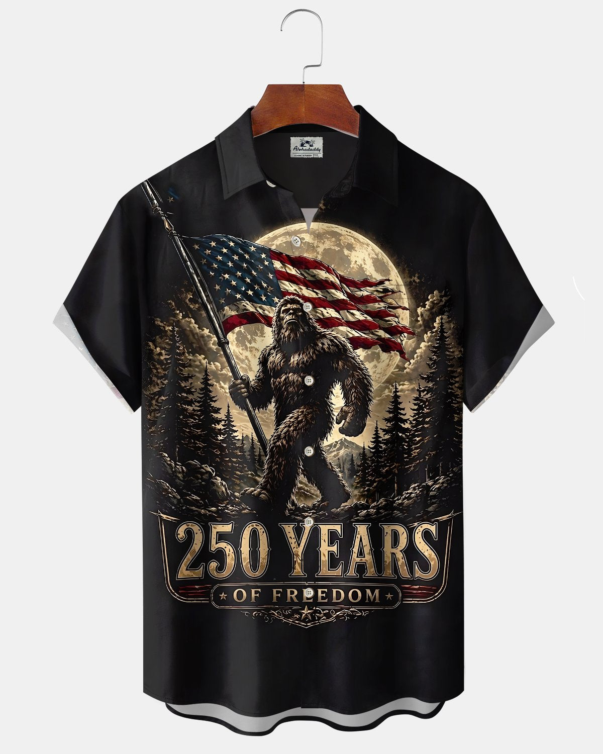 Alohadaddy® Holiday Independence Day Print Art Button Pocket Cardigan Men's Short Sleeve Shirt
