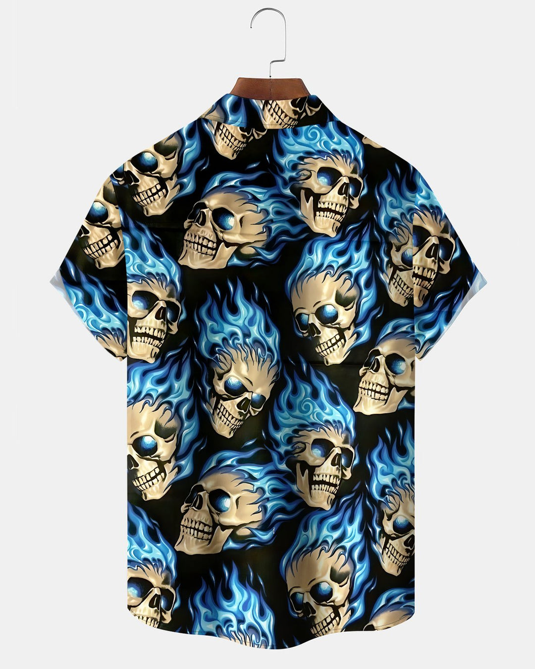 Alohadaddy® Holiday Skull Halloween Print Button-Down Pocket Cardigan-Style Men&