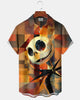 Alohadaddy® Men's Short-Sleeve Button-Down Shirt  Vintage Halloween Graphic Print with Pocket
