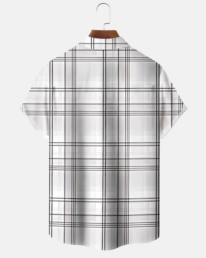 Alohadaddy® Men’s Short-Sleeve Button-Down Shirt  Casual Geometric Print with Pocket
