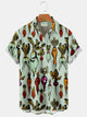 Alohadaddy Vintage Fun Fruit and Vegetable Print Men's Button Pocket Shirt