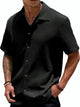 Alohadaddy Basic Casual Seersucker Men's Button Pocket Short Sleeve Shirt Big & Tall