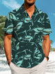 Alohadaddy Hawaii Ocean Shark Print Art Pockets Buttons Stretch Oversized Shirt