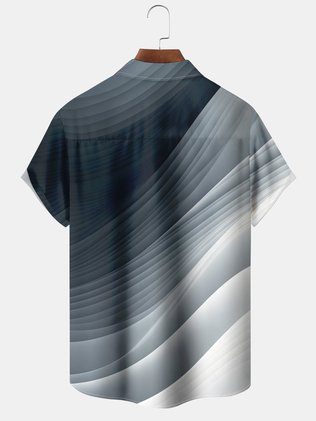 Alohadaddy Casual Vacation Gradient Geometric Print Art Button Cardigan Pocket Polyester Stretch Large Size Long Short Sleeve Shirt