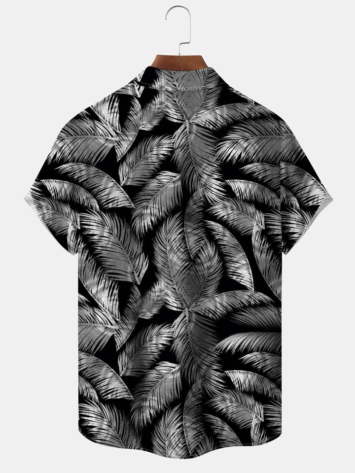 Alohadaddy® Hawaiian Leaves Art Print Pockets Large Size Stretch Men&