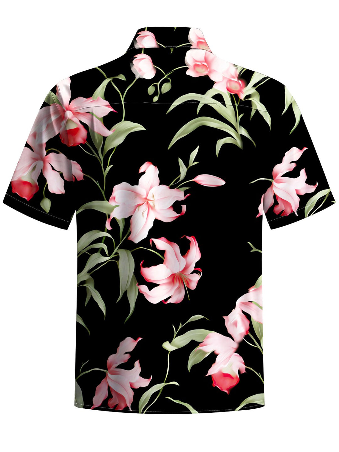 Alohadaddy® Casual Floral Art Print Moisture Wicking Chest Pocket Mens Short Sleeve Shirt Big &amp; Tall