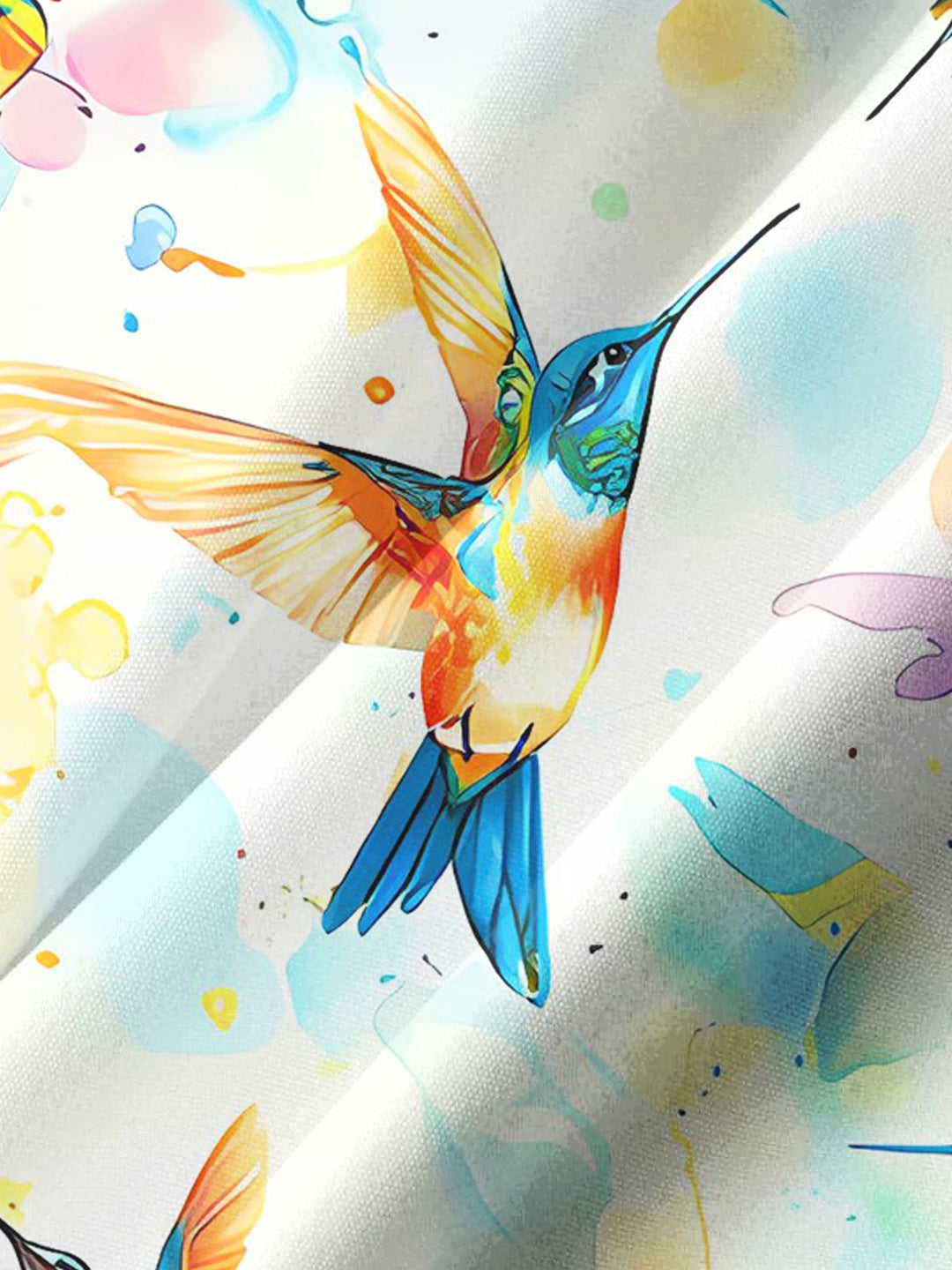 Alohadaddy® Hawaii Bird Art Print Chest Pocket Mens Short Sleeve Shirt Big &amp; Tall