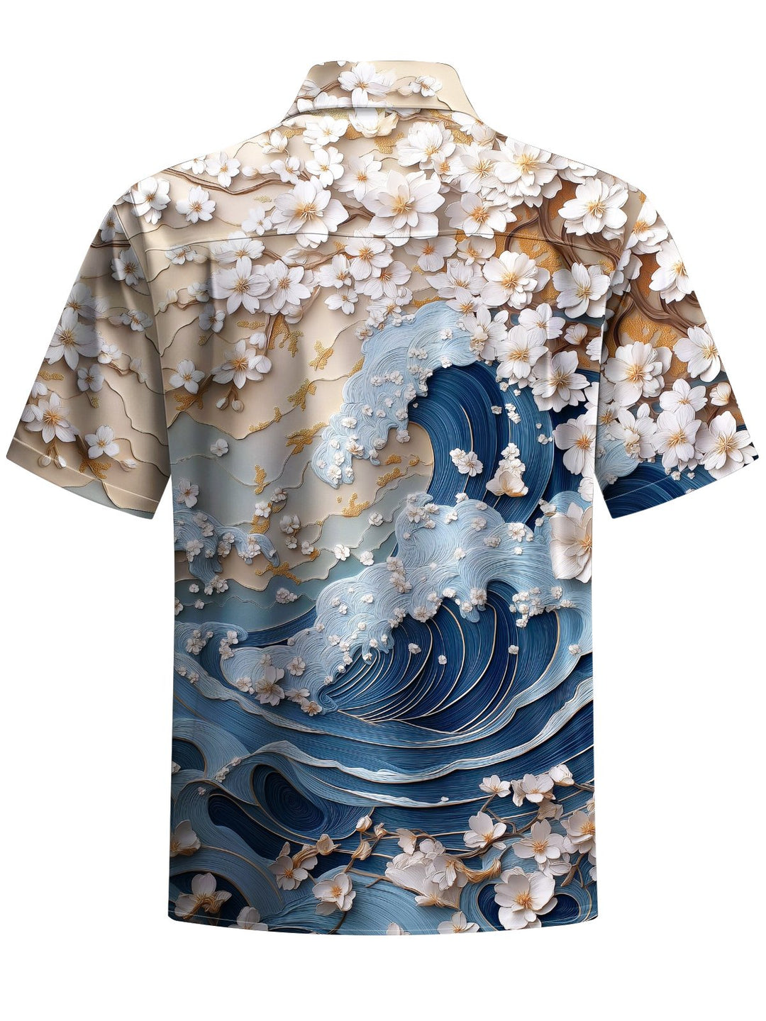 Alohadaddy® Hawaiian Ukiyo-e Wave Print Art Chest Pocket Men&