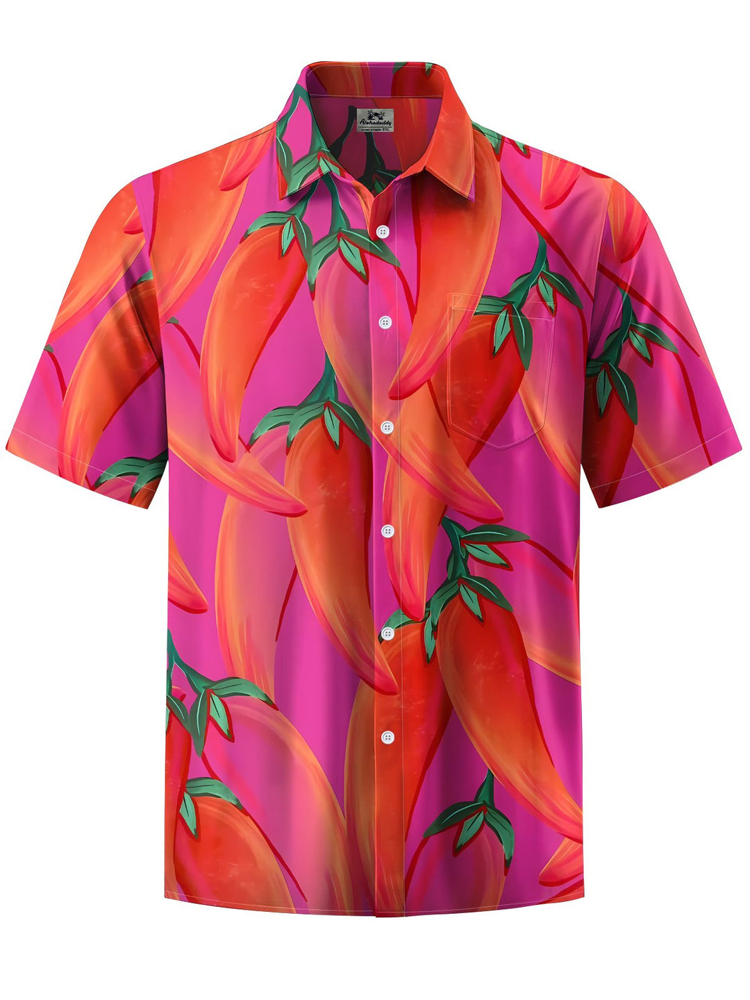 Alohadaddy® Hawaiian Chili Pepper Art Print Chest Pocket Men&