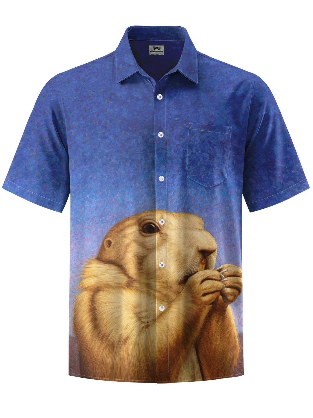 Alohadaddy® Hawaiian Casual Otter Art Print Chest Pocket Men&