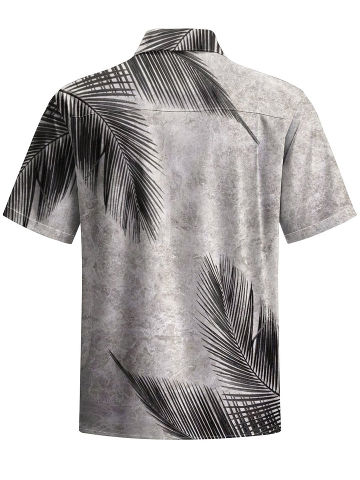 Alohadaddy® Vintage Palm Leaf Art Print Chest Pocket Men&