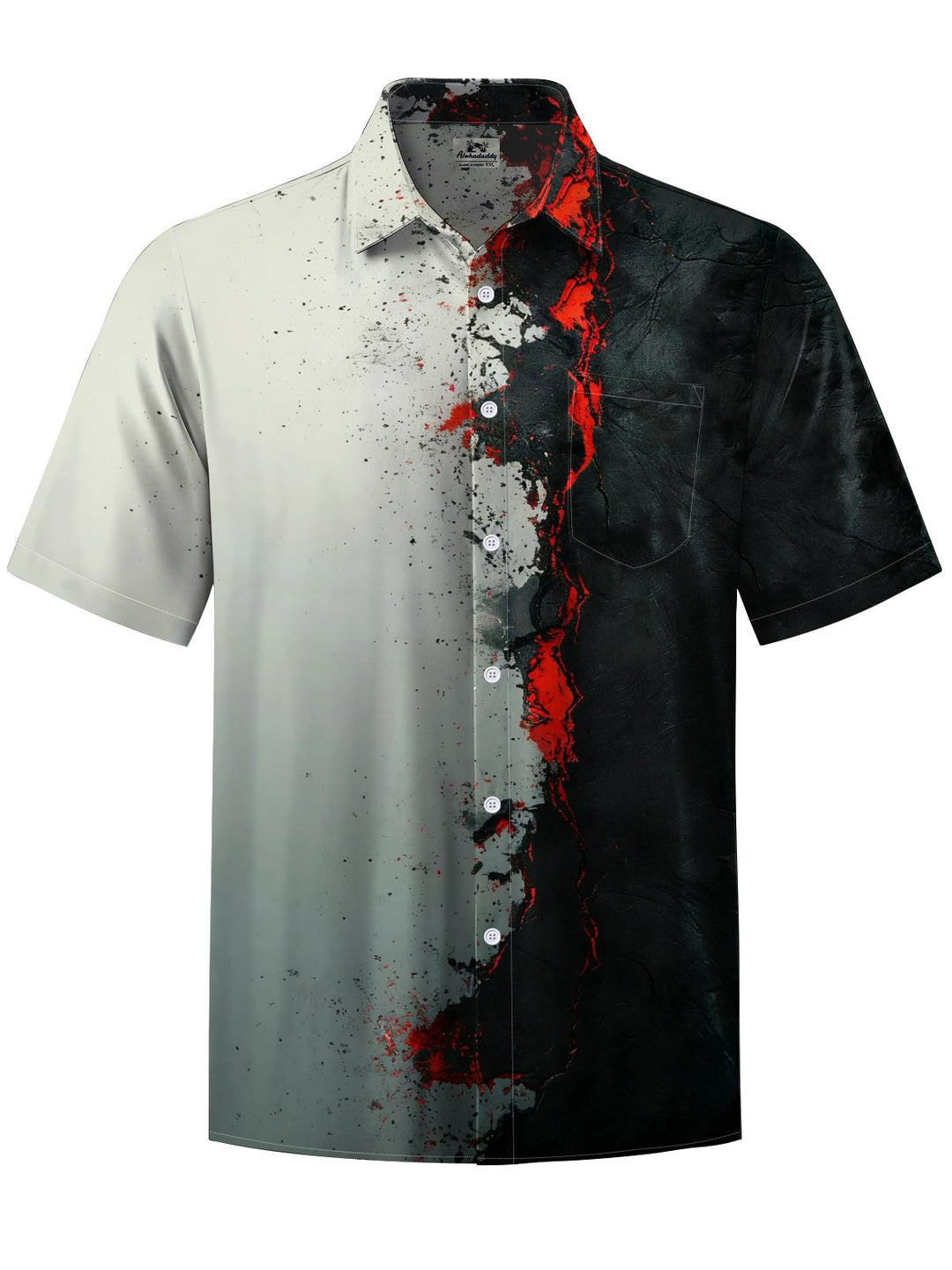 Alohadaddy® Vintage Art Contrast Art Print Chest Pocket Men&
