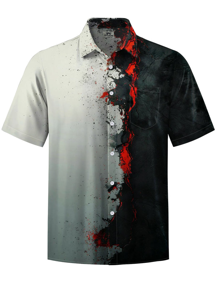 Alohadaddy® Vintage Art Contrast Art Print Chest Pocket Men&