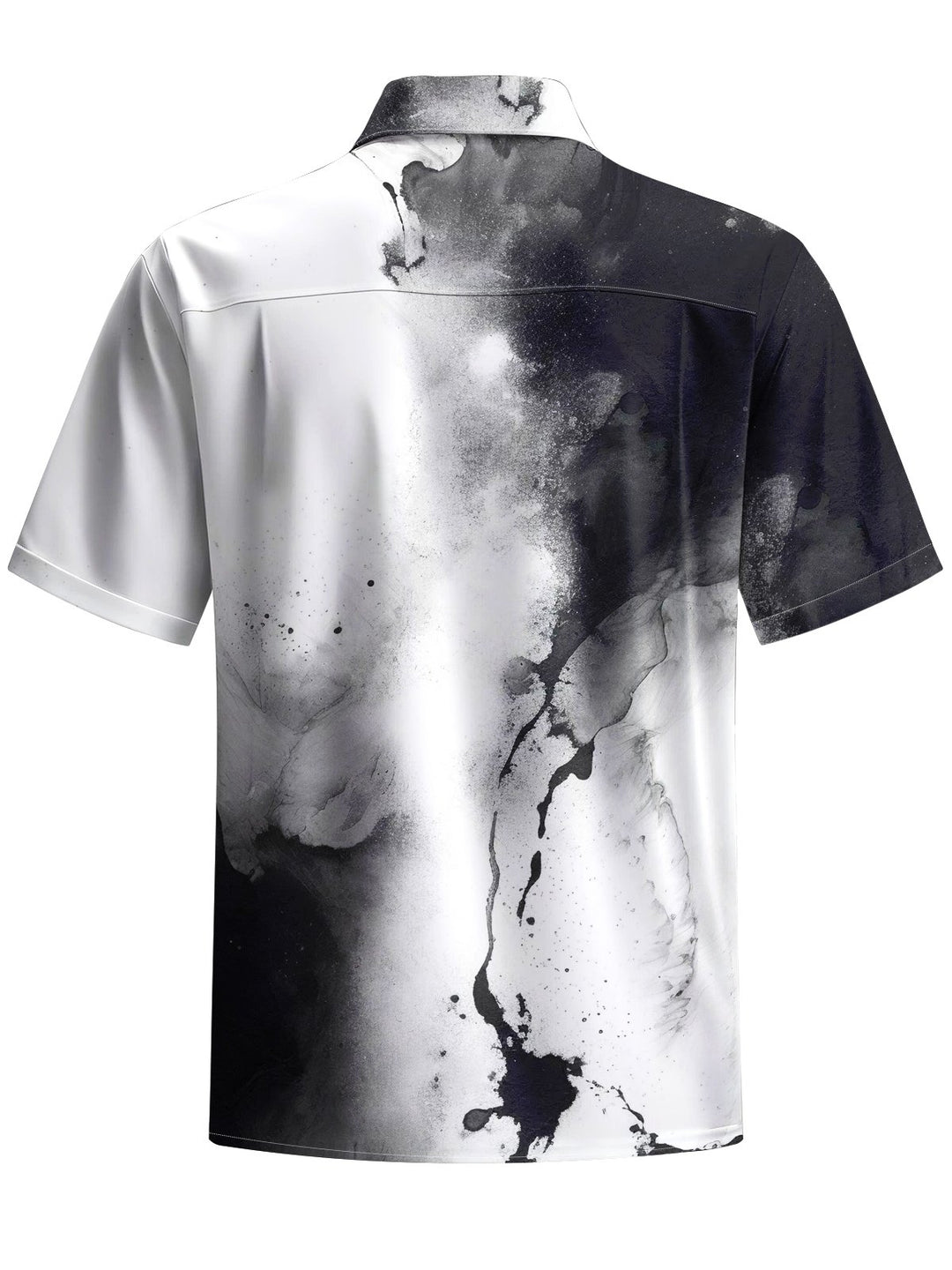 Alohadaddy® Casual Abstract Texture Ink Art Print Chest Pocket Men&