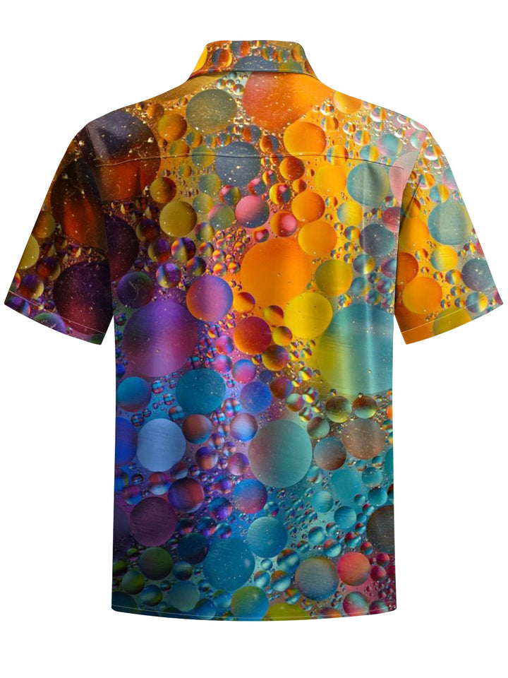 Alohadaddy® Vintage Geometric Art Print Chest Pocket Stretch Men&
