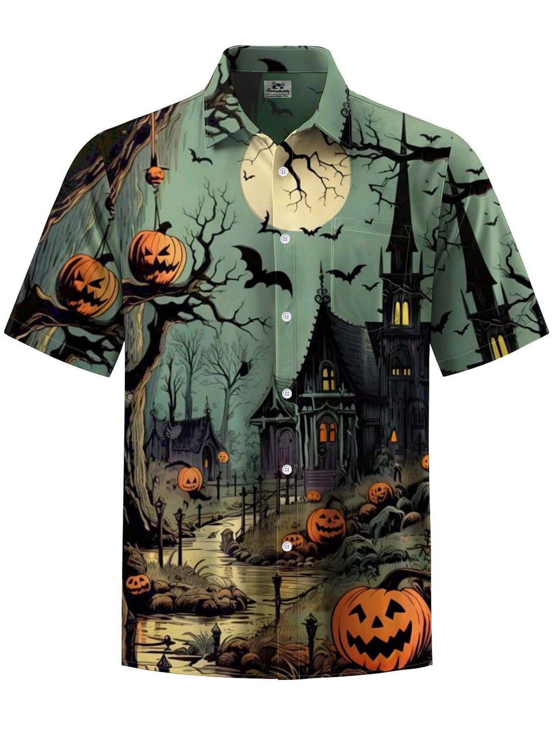 Alohadaddy® Halloween Castle Print Art Pocket Elastic Men&